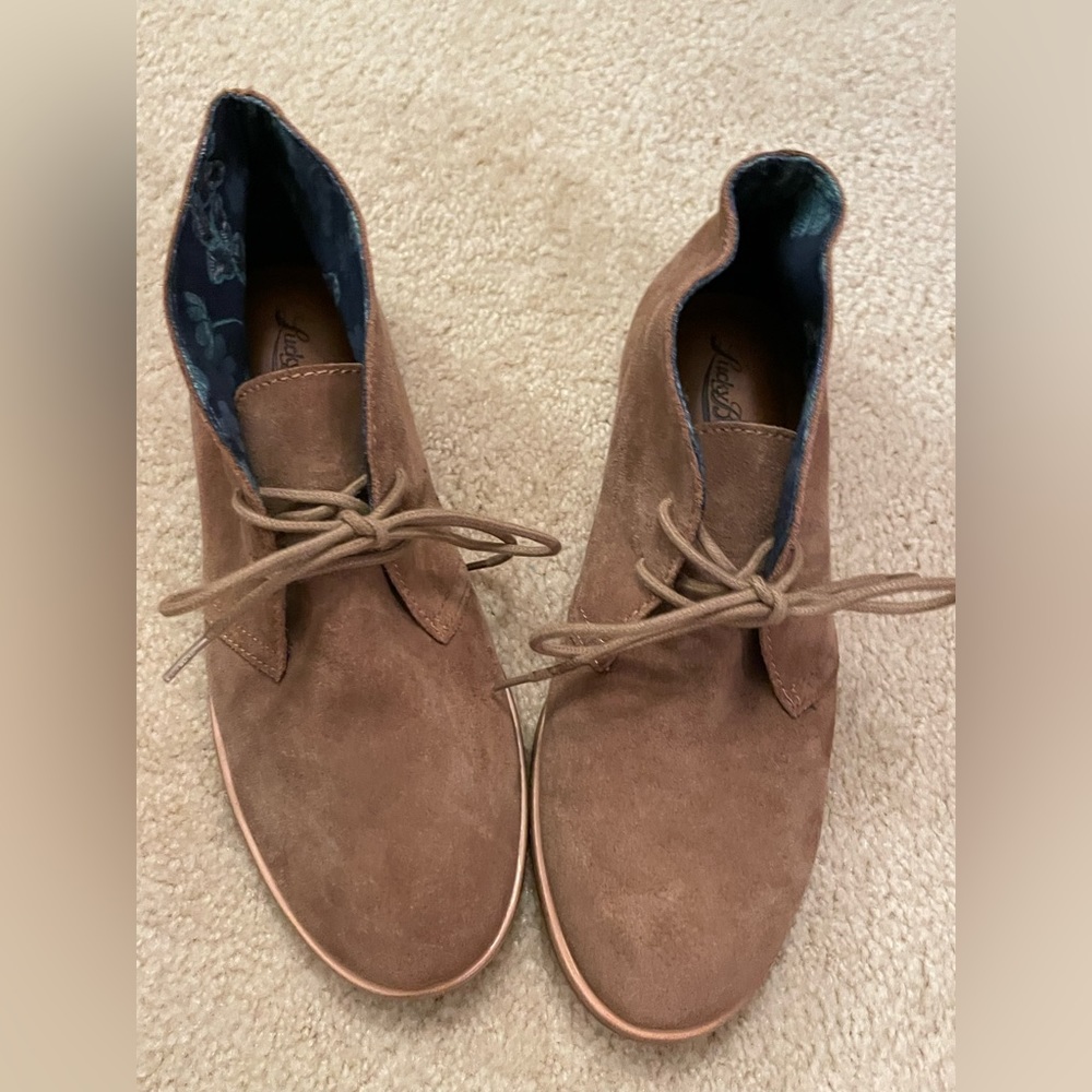 Lucky Brand Womens Asher Flat lace up booties